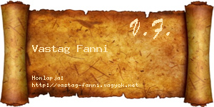 Vastag Fanni névjegykártya